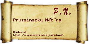 Pruzsinszky Nóra névjegykártya