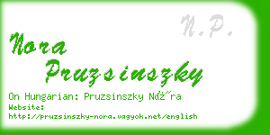 nora pruzsinszky business card